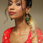 Green Contemporary Drop Earrings - Ruby Raang - Ruby Raang Studio