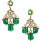 Green Contemporary Drop Earrings - Ruby Raang - Swadesiicart