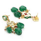 Green Contemporary Drop Earrings - Ruby Raang - Swadesiicart