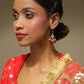 Maroon Kundan Contemporary Drop Earrings - Ruby Raang | Swadesiicart