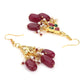 Maroon Kundan Contemporary Drop Earrings - Ruby Raang | Swadesiicart