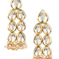 Silver Gold-Polished Contemporary Jhumkas Earrings - Ruby Raang - Swadesiicart
