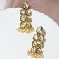 Silver Gold-Polished Contemporary Jhumkas Earrings - Ruby Raang - Swadesiicart