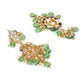 Green Gold-Polished Kundan Drop Earrings - Ruby Raang - Swadesiicart