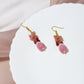 Pink Contemporary Gold-Polished Drop Earrings - Ruby Raang | Swadesiicart