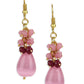 Pink Contemporary Gold-Polished Drop Earrings - Ruby Raang | Swadesiicart