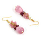 Pink Contemporary Gold-Polished Drop Earrings - Ruby Raang | Swadesiicart