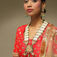 Gold-Polished White Green Kundan Studded Handcrafted Jewellery Set - Ruby Raang - Ruby Raang Studio