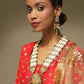 Gold-Polished White Green Kundan Studded Handcrafted Jewellery Set - Ruby Raang - Swadesiicart