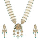 Gold-Polished White Green Kundan Studded Handcrafted Jewellery Set - Ruby Raang - Swadesiicart