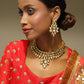 Gold-Polished Kundan Choker With Earring - Ruby Raang | Swadesiicart