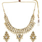 Gold-Polished Kundan Choker With Earring - Ruby Raang | Swadesiicart