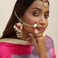 Flower Jewellery Gold-Polished Red Floral Jewellery Set - Ruby Raang - Ruby Raang Studio