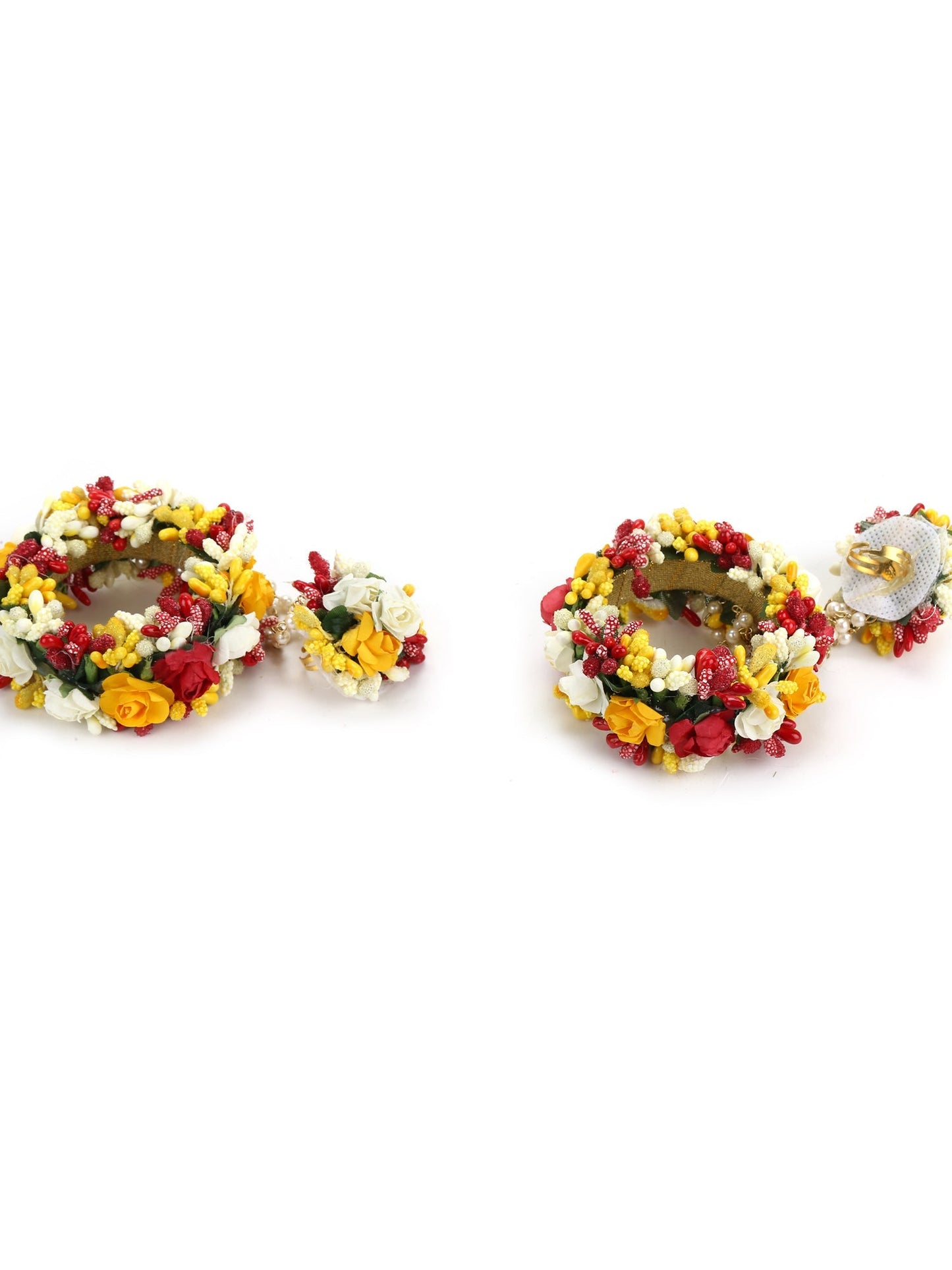 Yellow Floral Jewellery Set - Ruby Raang - Swadesiicart