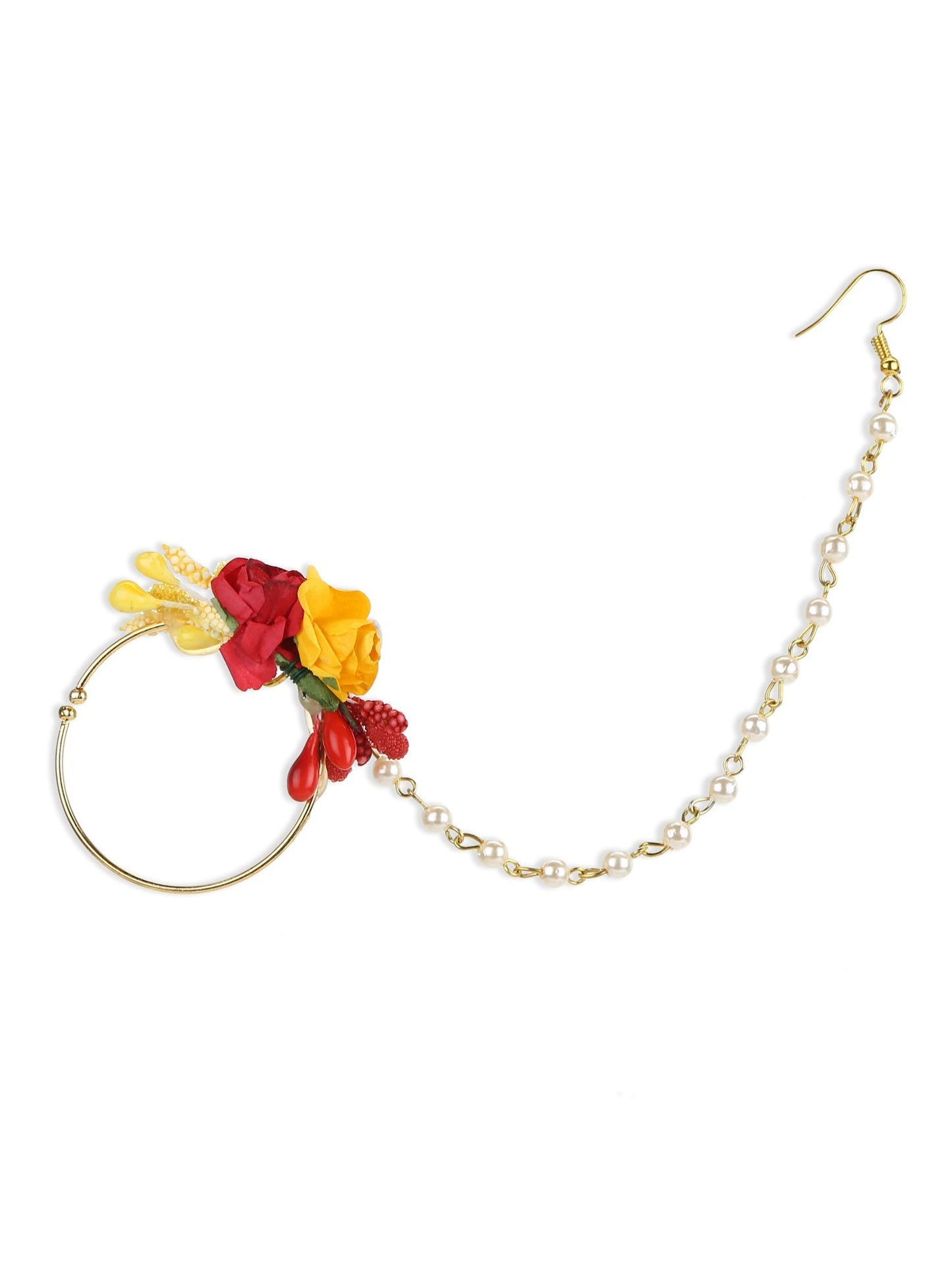 Yellow Floral Jewellery Set - Ruby Raang - Swadesiicart