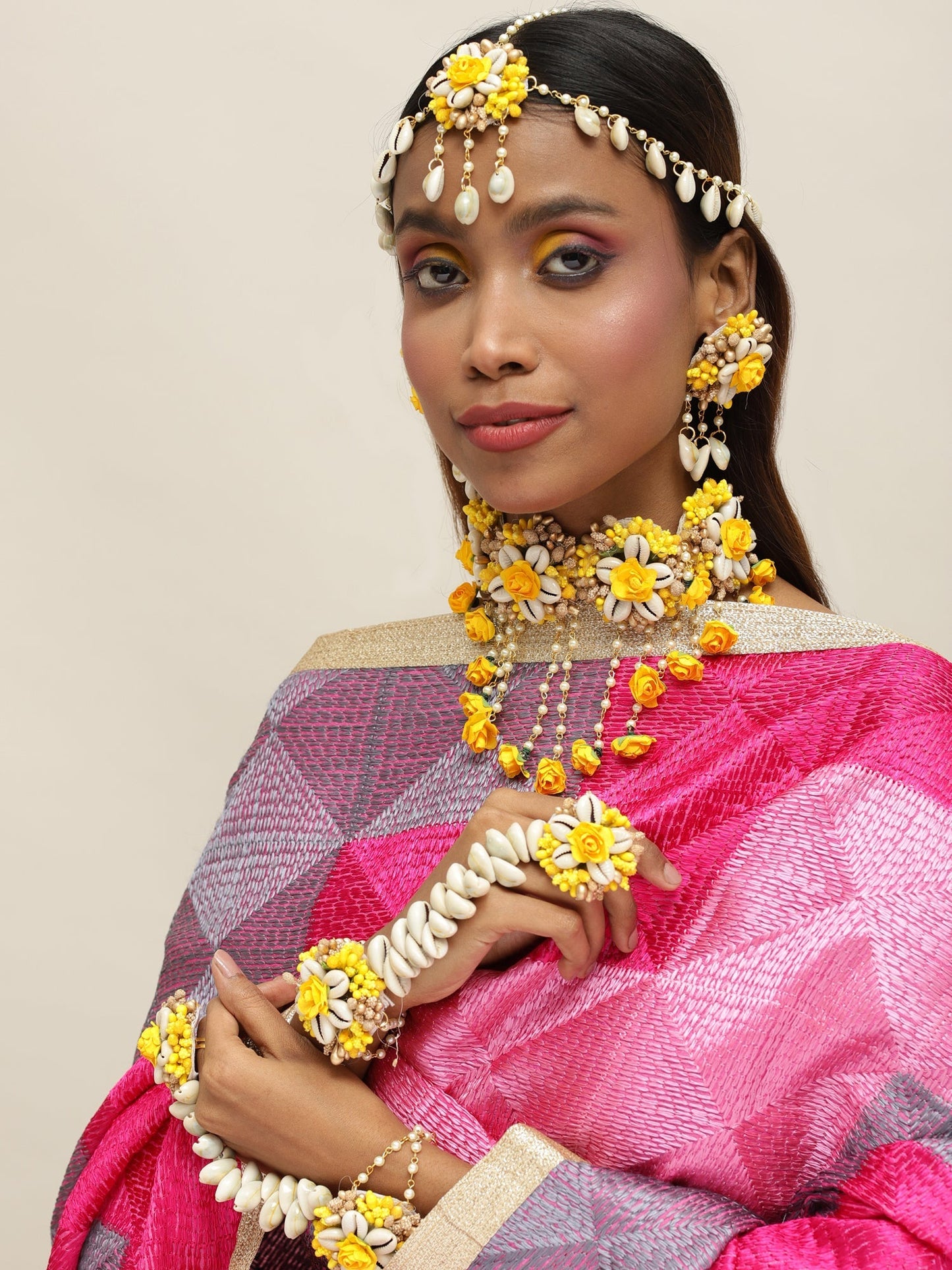 Yellow Gold-Polished Jewellery Set - Ruby Raang - Ruby Raang Studio