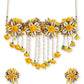 Yellow Gold-Polished Jewellery Set - Ruby Raang - Swadesiicart