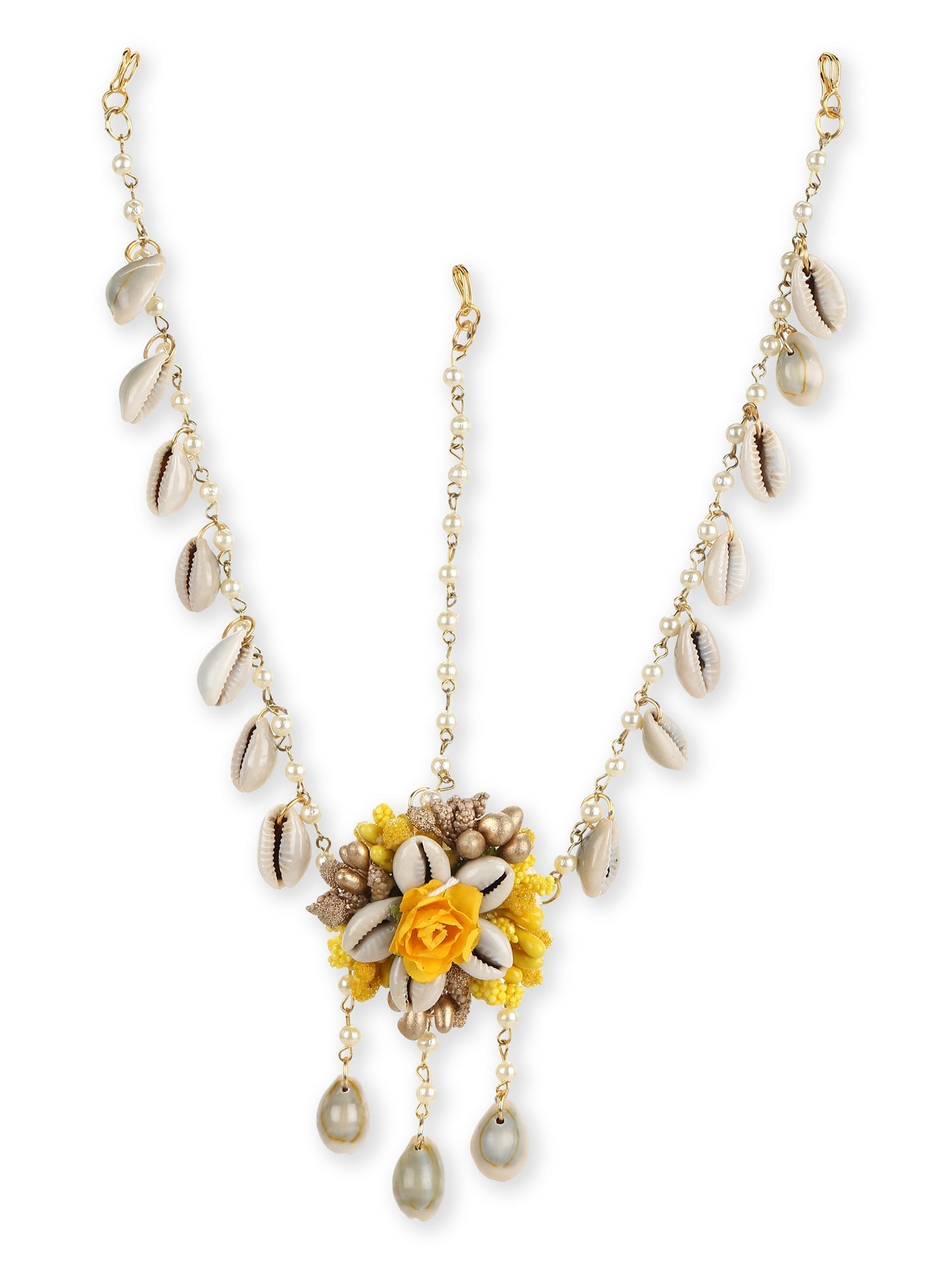 Yellow Gold-Polished Jewellery Set - Ruby Raang - Swadesiicart