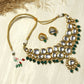Green White Kundan Choker Jewellery Set - Ruby Raang | Swadesiicart