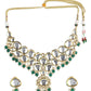 Green White Kundan Choker Jewellery Set - Ruby Raang | Swadesiicart