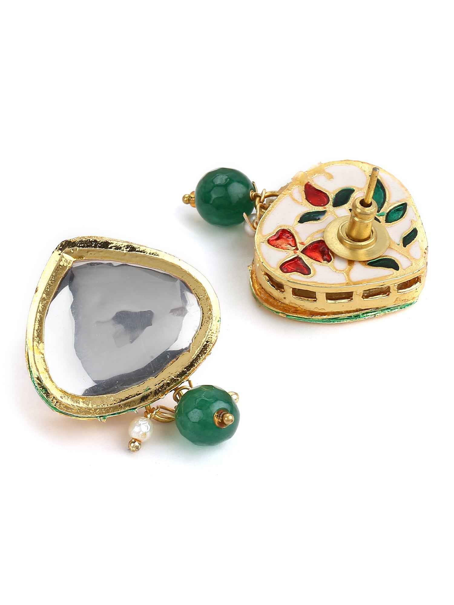 Green White Kundan Choker Jewellery Set - Ruby Raang | Swadesiicart