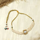 Gold-Polished White Brass Kundan Pearls Choker Necklace - Ruby Raang | Swadesiicart