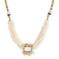 Gold-Polished White Brass Kundan Pearls Choker Necklace - Ruby Raang | Swadesiicart