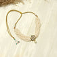 Gold-Polished White Green Brass Kundan Pearls Choker Necklace - Ruby Raang | Swadesiicart
