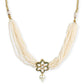 Gold-Polished White Green Brass Kundan Pearls Choker Necklace - Ruby Raang | Swadesiicart