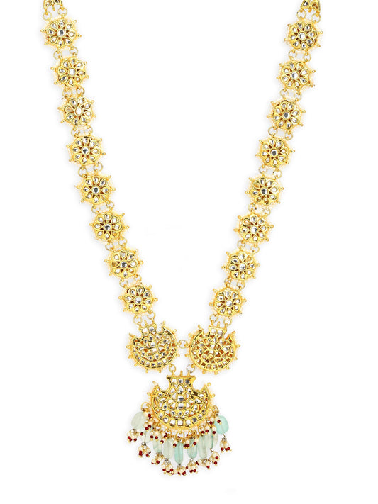 Gold-Toned White Brass Gold-Polished Necklace - Ruby Raang | Swadesiicart