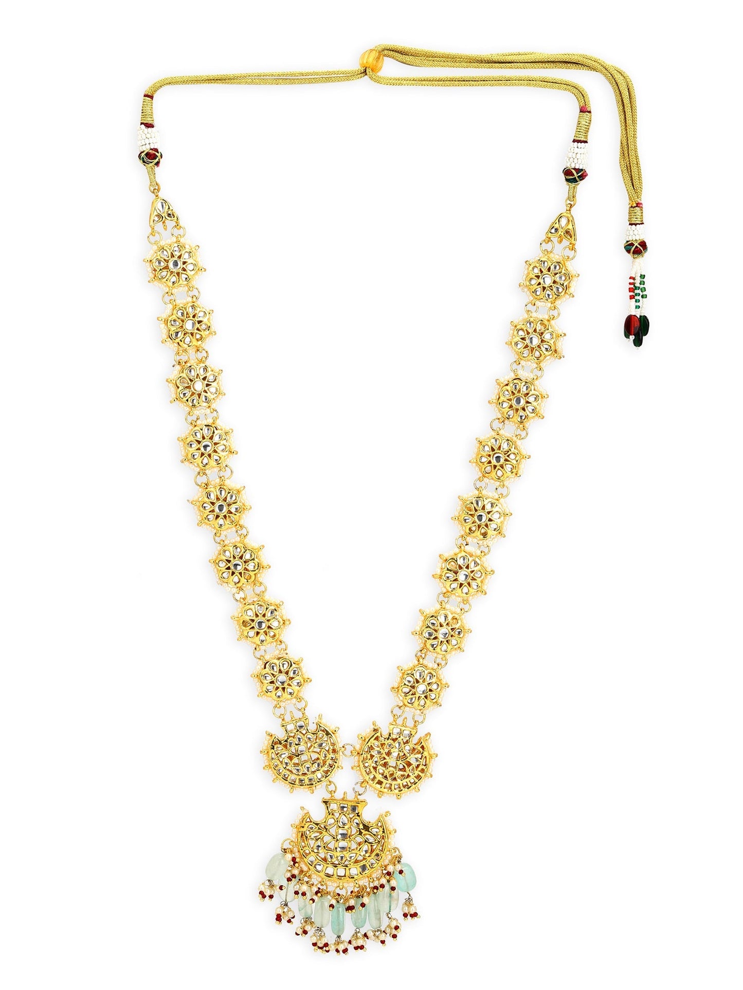 Gold-Toned White Brass Gold-Polished Necklace - Ruby Raang | Swadesiicart