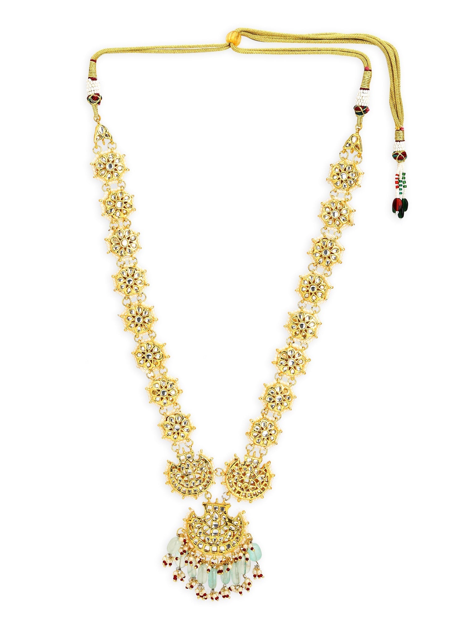 Gold-Toned White Brass Gold-Polished Necklace - Ruby Raang | Swadesiicart