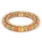 Gold-Polished Green Stone-Studded Beaded Meenakari Bangle - Ruby Raang - Swadesiicart