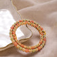 Gold-Polished Green Stone-Studded Beaded Meenakari Bangle - Ruby Raang - Swadesiicart