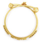 Gold-Polished White Red Stone Studded Beaded Bangle - Ruby Raang - Swadesiicart