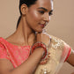 Gold-Polished Red Stone Studded Meenakari Bangle - Ruby Raang - Ruby Raang Studio