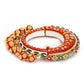 Gold-Polished Red Stone Studded Meenakari Bangle - Ruby Raang - Swadesiicart