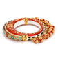 Gold-Polished Red Stone Studded Meenakari Bangle - Ruby Raang - Swadesiicart