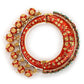 Gold-Polished Red Stone Studded Meenakari Bangle - Ruby Raang - Swadesiicart