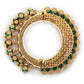 Gold-Polished Green Meenakari Bangle - Ruby Raang - Swadesiicart