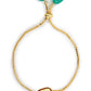 Women's Gold-Polished Green Brass Kundan Charm Bracelet - Ruby Raang - Swadesiicart