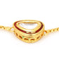 Women's Gold-Polished Green Brass Kundan Charm Bracelet - Ruby Raang - Swadesiicart