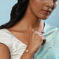 Women's Blue Gold-Toned Brass Handcrafted Gold-Polished Charm Bracelet - Ruby Raang - Ruby Raang Studio