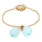 Women's Blue Gold-Toned Brass Handcrafted Gold-Polished Charm Bracelet - Ruby Raang - Swadesiicart