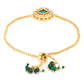 Women's Gold-Polished Green Brass Charm Bracelet - Ruby Raang - Swadesiicart