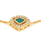Women's Gold-Polished Green Brass Charm Bracelet - Ruby Raang - Swadesiicart