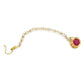 Gold-Polished Maroon Kundan Studded Maang Tikka - Ruby Raang | Swadesiicart