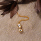 Gold-Polished White Kundan-Studded Maang Tikka - Ruby Raang | Swadesiicart