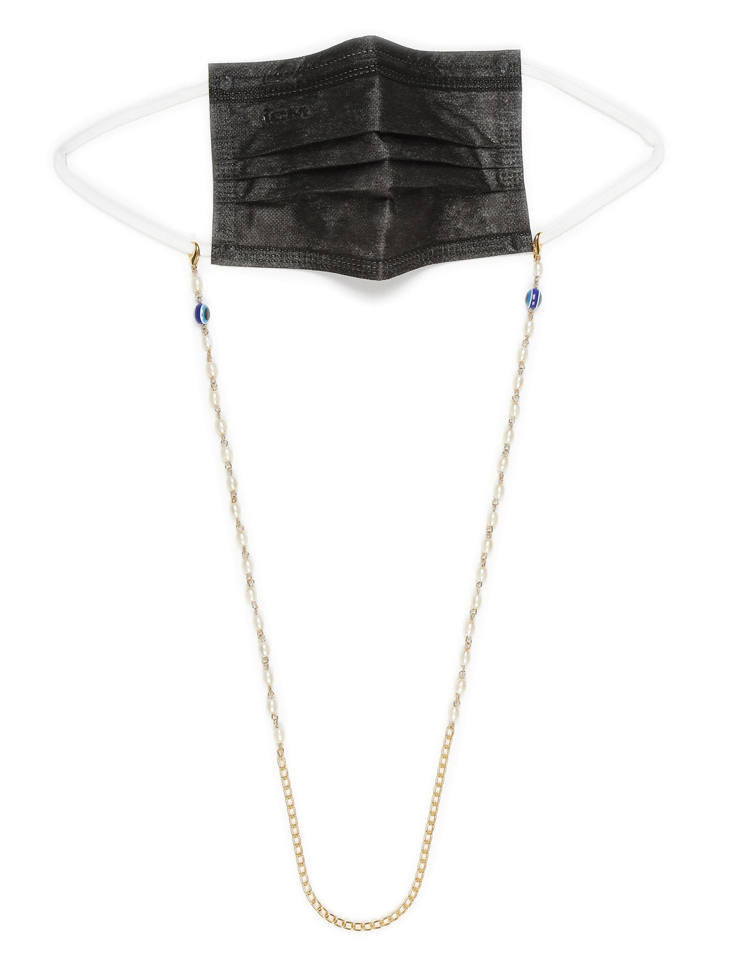Gold-Toned Embellished Mask Chain - Ruby Raang | Swadesiicart