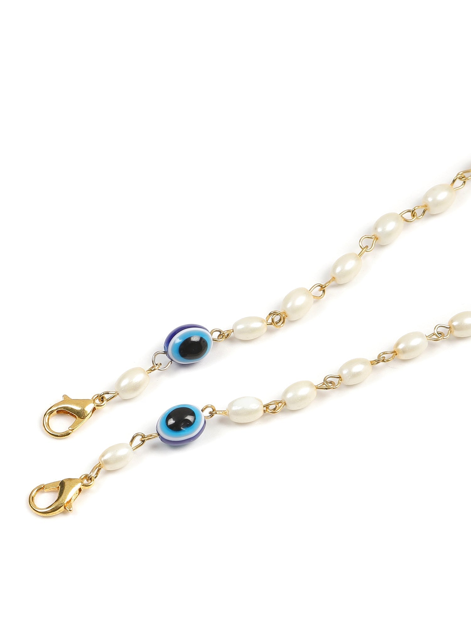 Gold-Toned Embellished Mask Chain - Ruby Raang | Swadesiicart